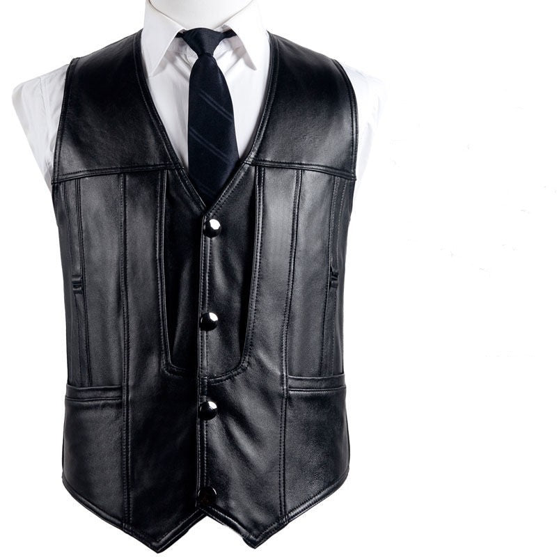 Vow of the Mystic Rider Leather Vest (Dark Brown)