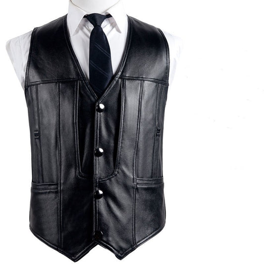 Vow of the Mystic Rider Leather Vest (Sheepskin)