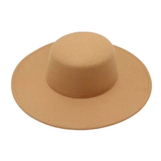 Velvet Allure Wide-Brim Fedora Hat (Camel Camel)