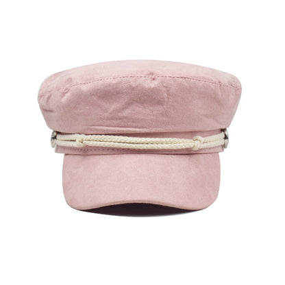 Timeless Elegance Velvet Octagon Hat (Pink)