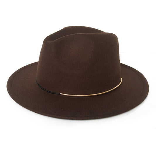 Astral Serenade Gold Buckle Jazz Hat (Brown)