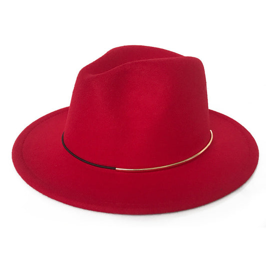 Astral Serenade Gold Buckle Jazz Hat (Red)