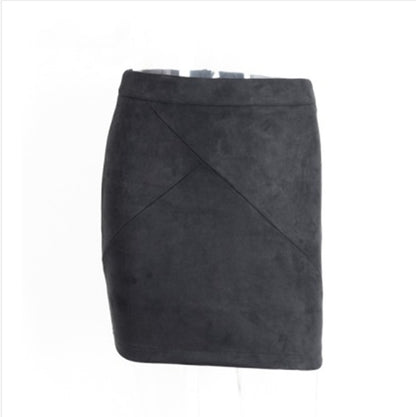 Velvet Ember Leather Suede Pencil Skirt (Brown)