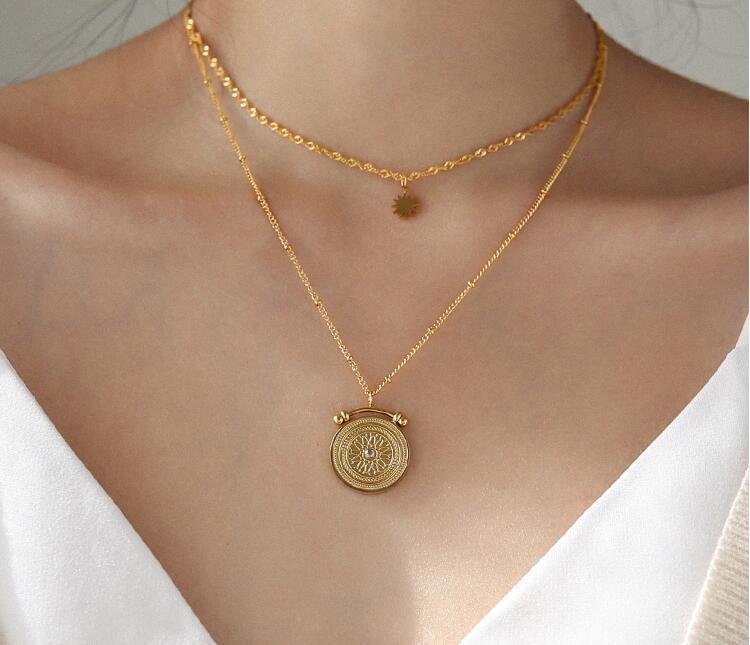 European And American Retro Double Roman Necklace