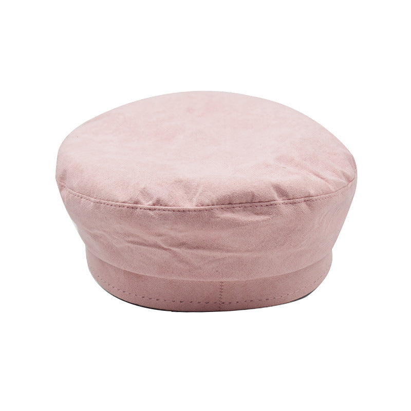 Timeless Elegance Velvet Octagon Hat (Pink)