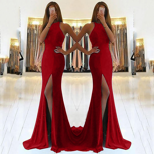 Starlit Reverie Maxi Dress (Red)