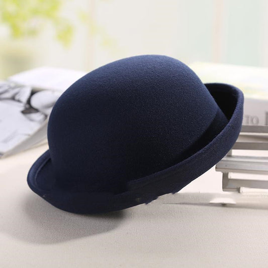 Royal Crest Woolen Dome Hat (Navy Blue)