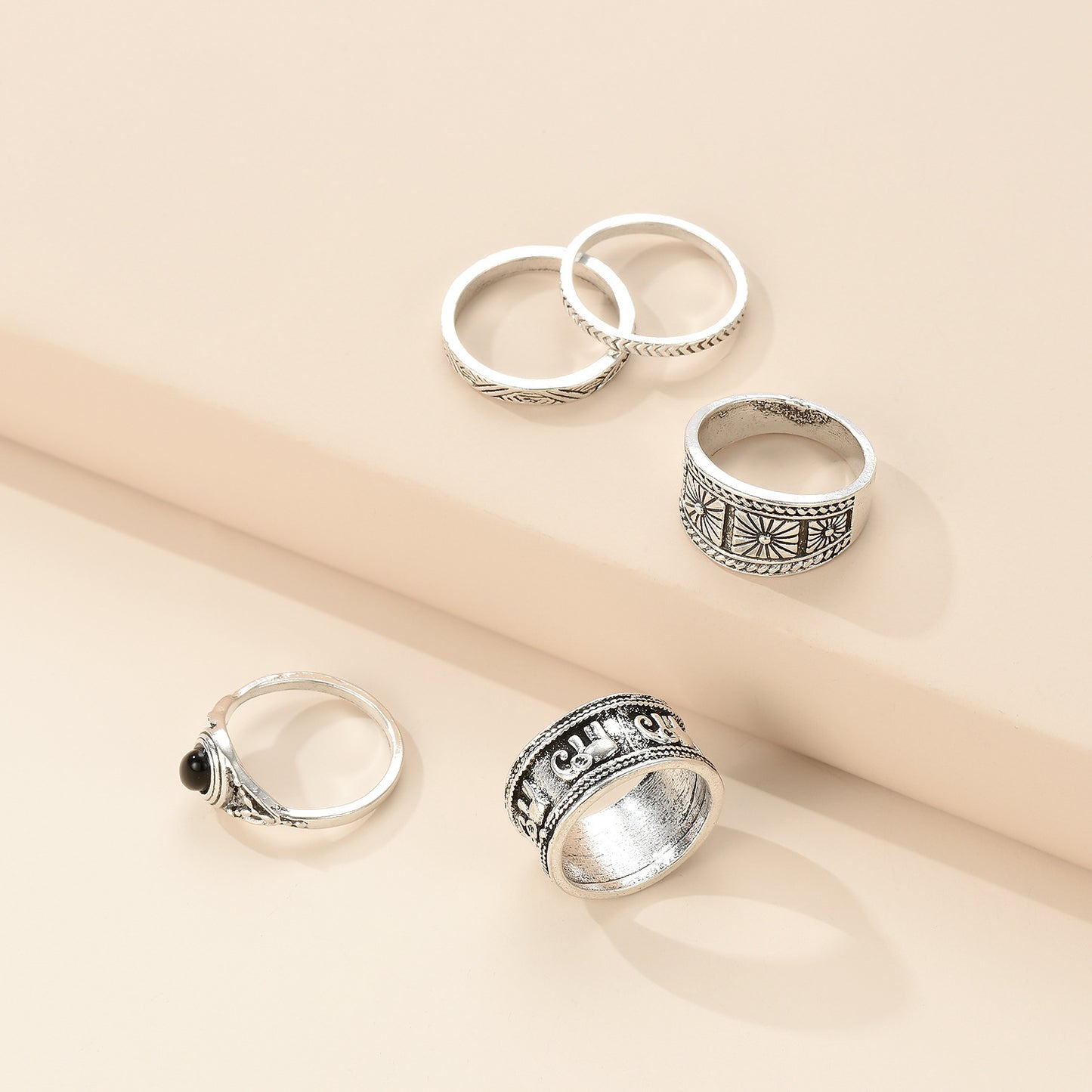 Vintage Enchantment 5-Piece Ring Set