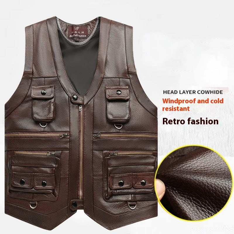 Vow of the Mystic Rider Leather Vest (Dark Brown)