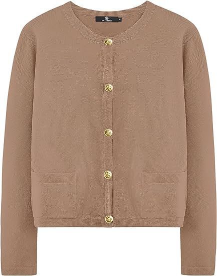 Ember's Whisper Striped Knit Jacket (Khaki)