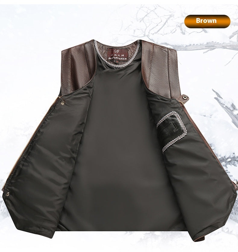 Vow of the Mystic Rider Leather Vest (Dark Brown)