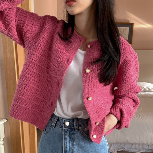 Vespera Woven Knit Sweater (Pink)