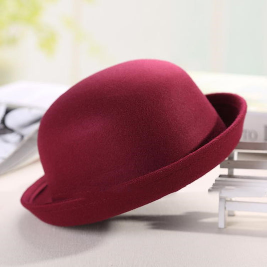 Royal Crest Woolen Dome Hat (Wine Red)