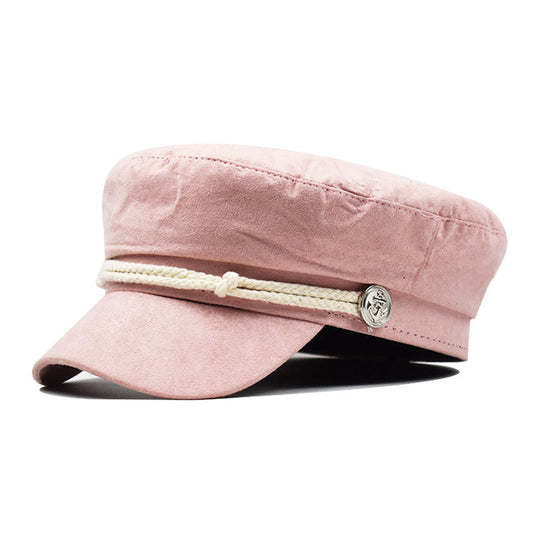 Timeless Elegance Velvet Octagon Hat (Pink)