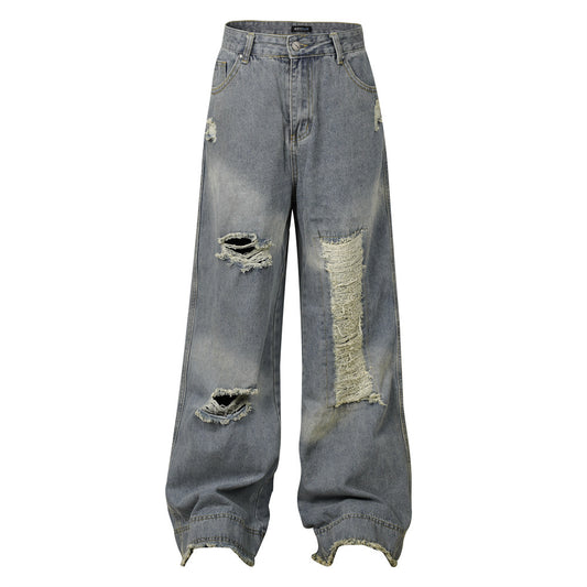 Retro Revival Loose Fit Bootcut Pants (Light Blue)