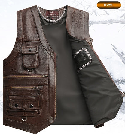 Vow of the Mystic Rider Leather Vest (Dark Brown)