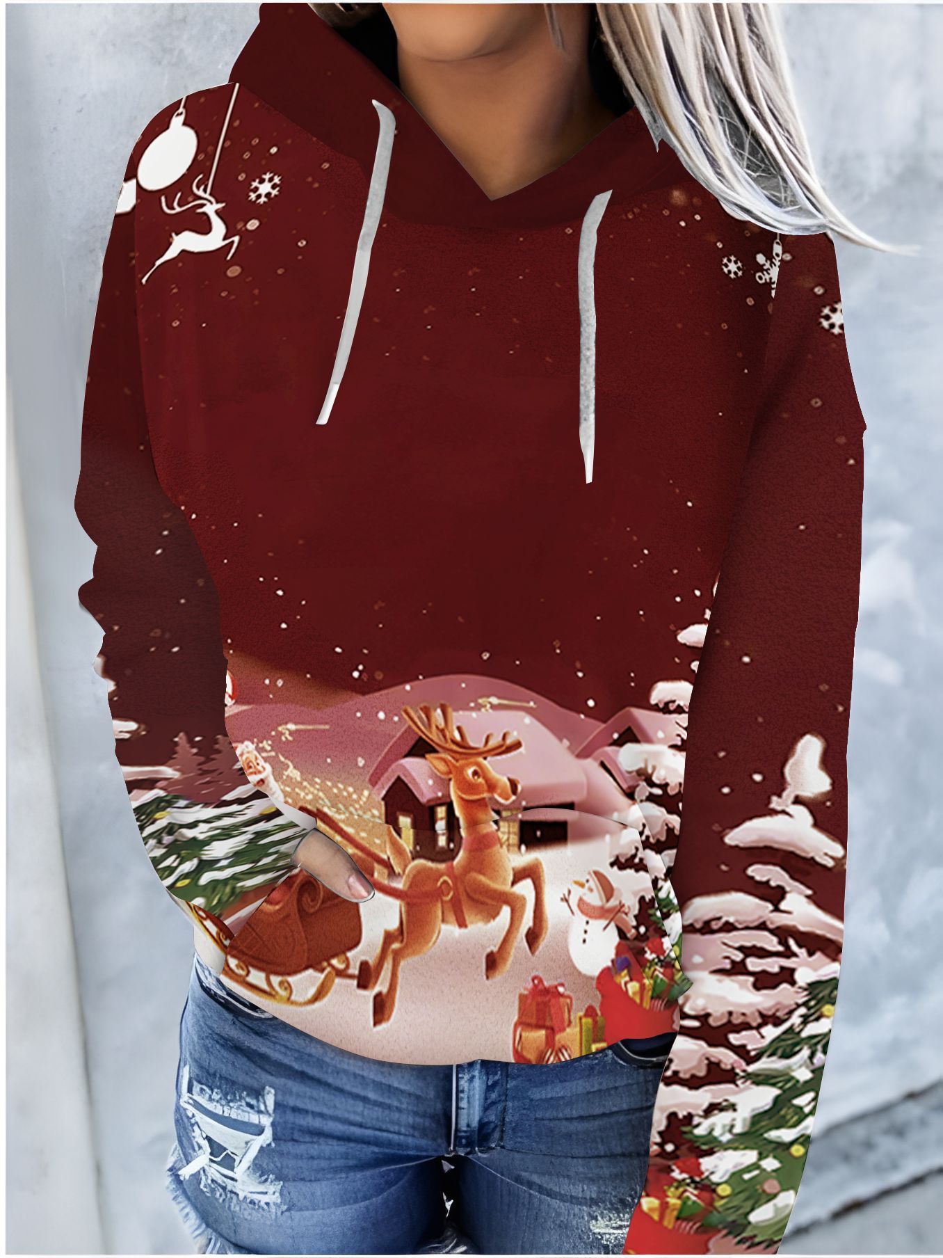 Yuletide Harmony Hooded Sweater (LBW231104534