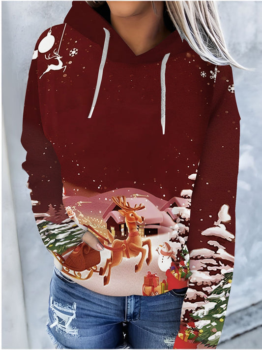 Yuletide Harmony Hooded Sweater (LBW231104531)