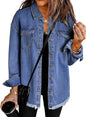 Ethereal Charm Denim Button-Up Jacket (Light Blue)