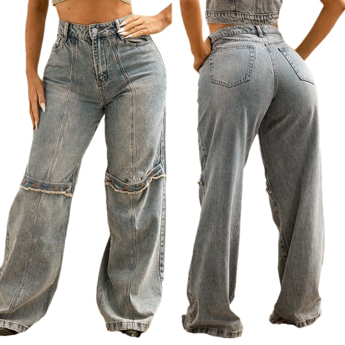 Eclipse Vintage Wash Wide-Leg Jeans