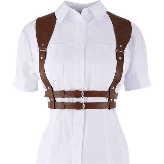 Vanguard Leather Strap Waist Harness (Brown)