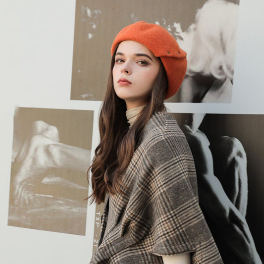 French Enchantment Wool Beret (Sunshine Orange)