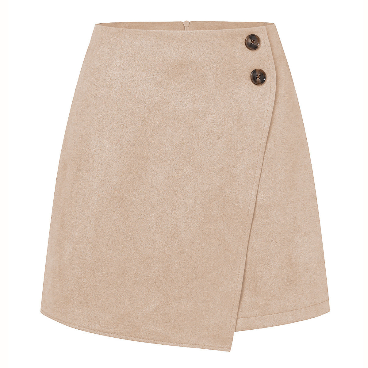 Autumn Embrace Suede Irregular Skirt (Black)