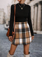 Autumnal Charm Plaid Skirt