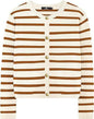 Ember's Whisper Striped Knit Jacket (Black and White)