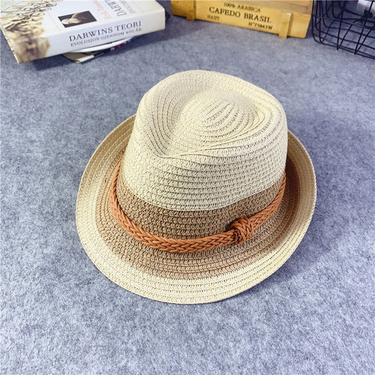 Aura of Serenity Children’s Straw Hats (Color Block Beige)