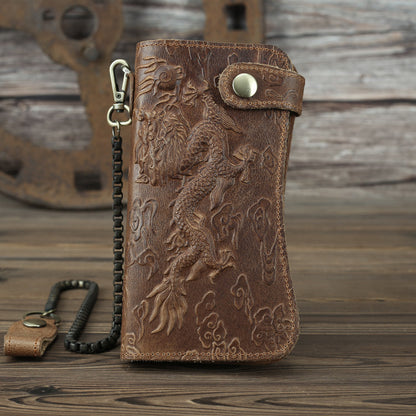 Regal Horseskin Men's Wallet (Brown Dragon)