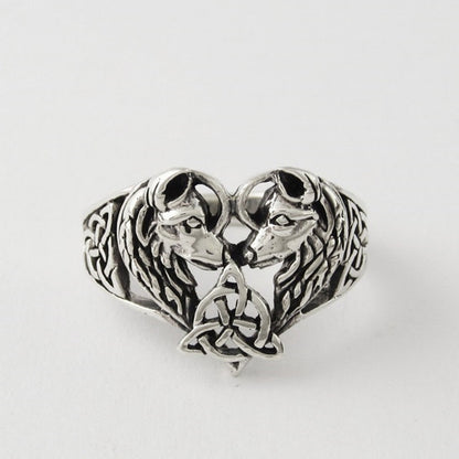 Mingcheng Midnight Wolf Rune Ring