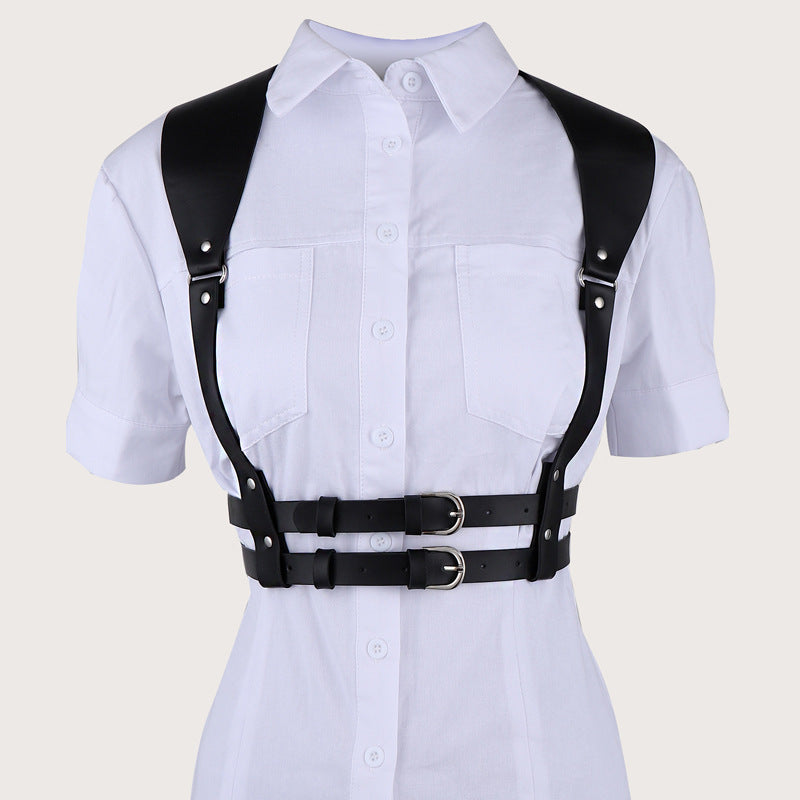 Vanguard Leather Strap Waist Harness (Black)