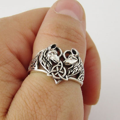 Mingcheng Midnight Wolf Rune Ring