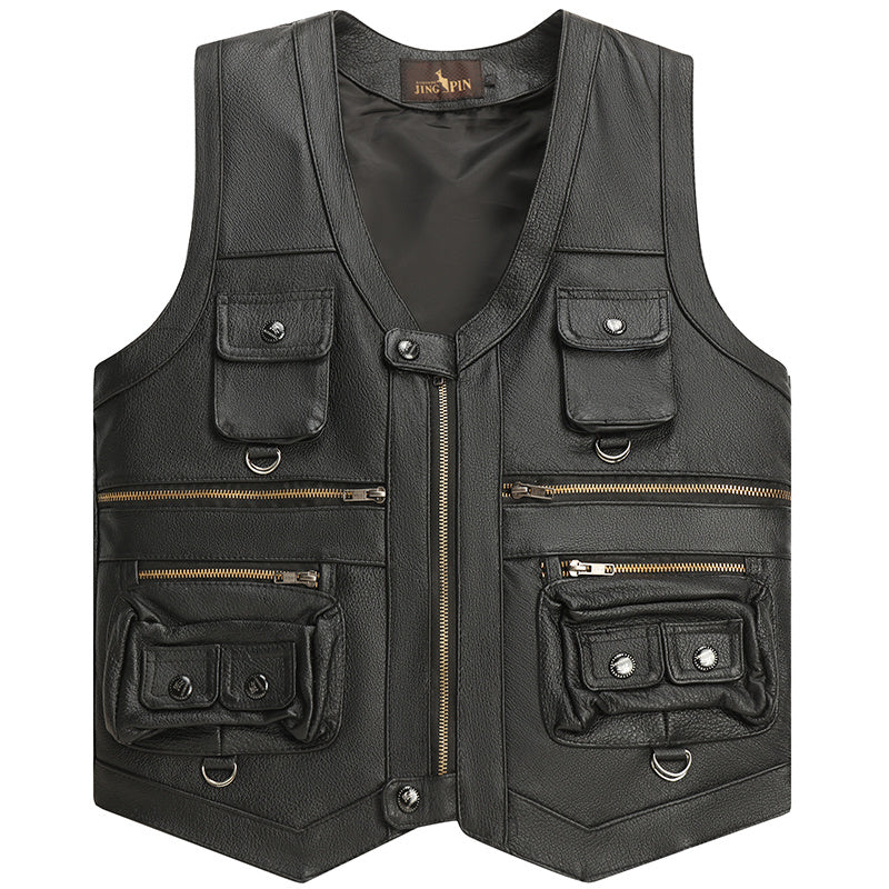 Vow of the Mystic Rider Leather Vest (Dark Brown)