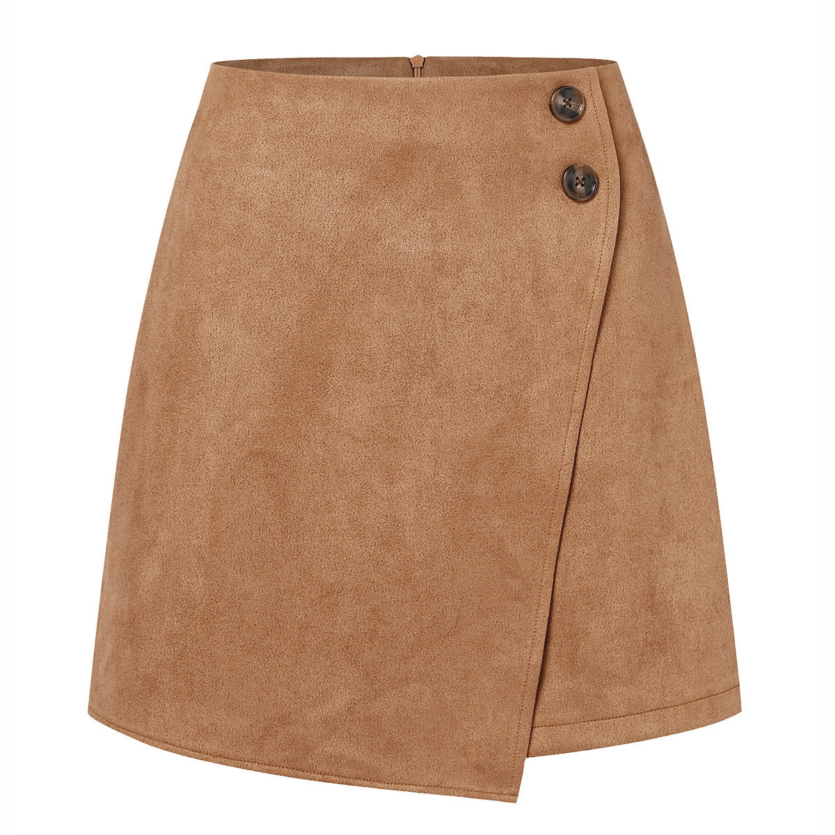 Autumn Embrace Suede Irregular Skirt (Black)