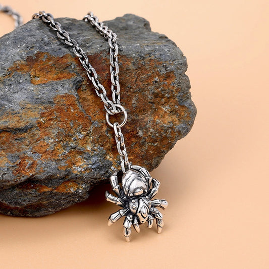 Abyssal Web Sterling Silver Spider Pendant