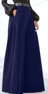 Vivid Twilight Bell-Bottom Pants (Navy Blue)