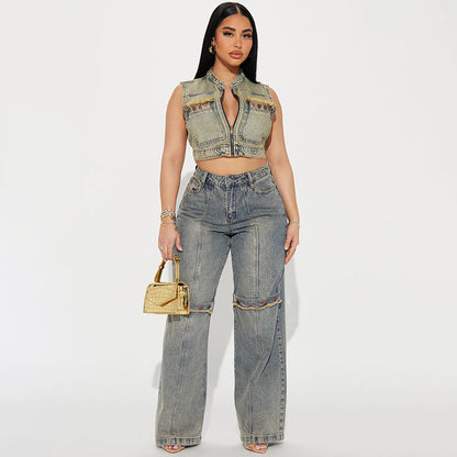 Eclipse Vintage Wash Wide-Leg Jeans