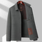 Mystical Aura Polo Collar Woolen Jacket (Gray)