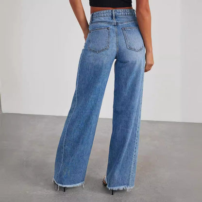 Whispering Horizons Frayed Jeans