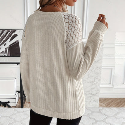 Ethereal Lace Stitched Pullover