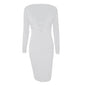 Violet Mirage Deep V Dress (White)