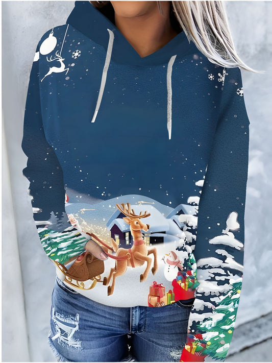 Yuletide Harmony Hooded Sweater (LBW231104530)