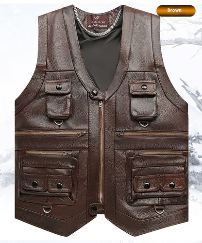 Vow of the Mystic Rider Leather Vest (Dark Brown)