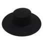 Velvet Allure Wide-Brim Fedora Hat (Black)