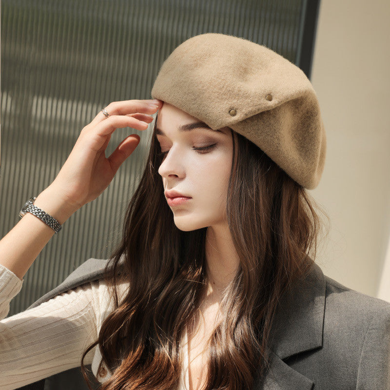 French Enchantment Wool Beret (Khaki)