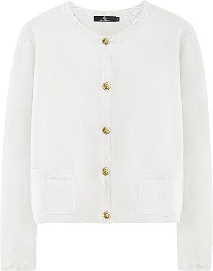 Ember's Whisper Striped Knit Jacket (White)