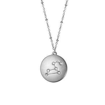 12 Constellation Pendant Round Diamond Titanium Steel  Chain – A Stunning Personalized Astrological Necklace