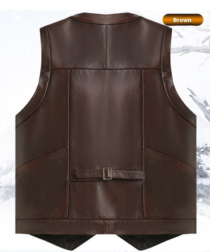 Vow of the Mystic Rider Leather Vest (Dark Brown)